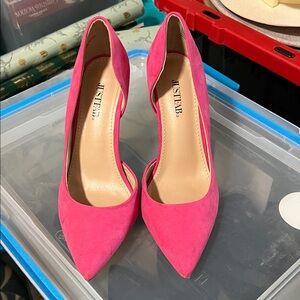 JustFab Pink Pointed-Toe Heels
